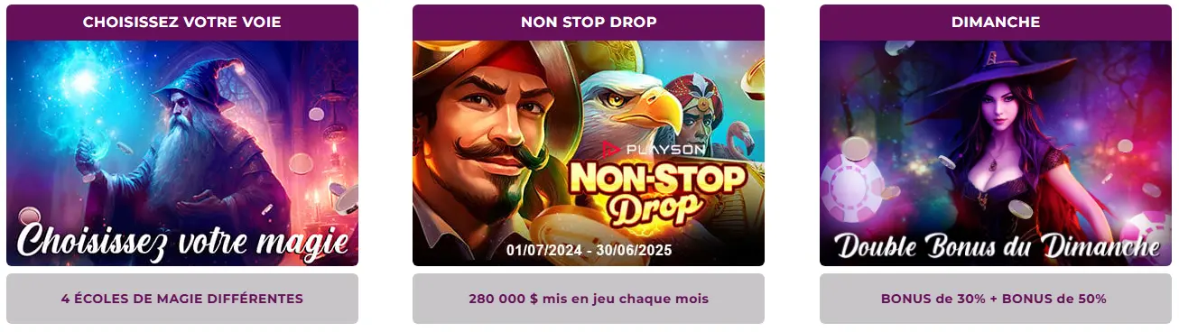chute non-stop promotion au magical spin
